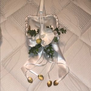 Hand made flower girl basket made the flowers